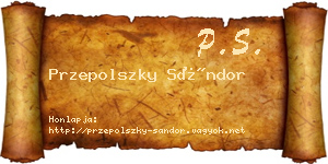 Przepolszky Sándor névjegykártya